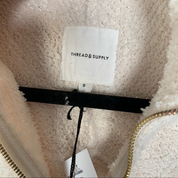 THREAD AND SUPPLY Ivory Drayton Cozy Fleece 1/4 Zip Pullover - Picture 7 of 10